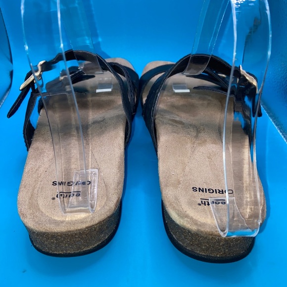 EARTH ORIGINS WOMEN BOSK BAYLEN BLACK LEATHER SLIDE SANDAL FLIP FLOP SIZE 8M - Picture 4 of 7